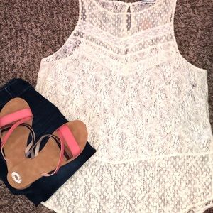 Cream colored, lace tank top
